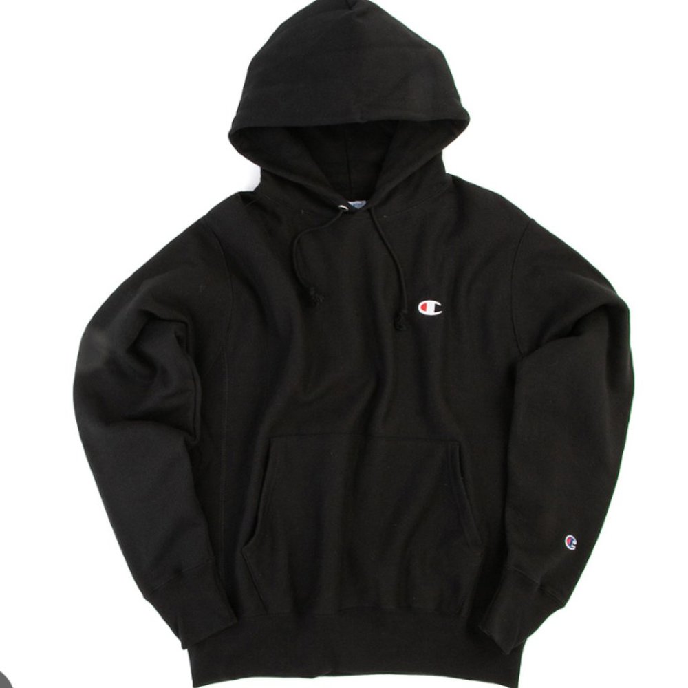 Champion Reverse Weave Pullover Hoodie Black Size Large